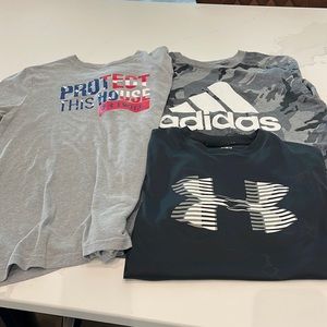 Boys, athletic play shirt bundle Under Armor and Adidas